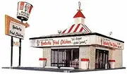 Life-Like Trains HO Scale Building Kits - Kentucky Fried Chicken Drive-in, Red,White