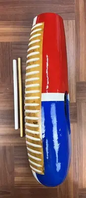 Prof Jumbo Salsa Guiro painted With Dominican Republic Flag Design, 16”