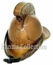 Antique QLD Brass Fireman Helmet Fire Brigade Queensland Firefighter Helmet