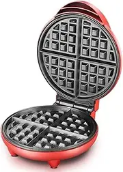 Mini Waffle Maker Machine 4-Slice Belgian Waffle Maker Electric Waffle Machine Double-Sided Uniform Heating Non-Stick for Fluffy Golden Waffles 1200W