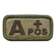 VELCRO® BRAND Fastener Morale Patch Blood Type A+ Pos Multitan 1x2"