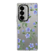 Galaxy Z Fold6 Clear Case Blue Flowers
