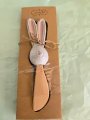 Mud Pie Bunny Head Easter/Spring Spreader Ceramic and Wood NEW