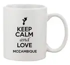 Keep Calm And Love Mozambique Country Map Patriotic Ceramic White Coffee Mug