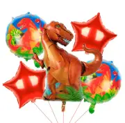 5pcs Dinosaur T-rex Foil Balloons Set Air Inflatable Birthday Party Decoration