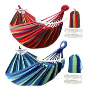 Comfy Double Hammock with Hanging Straps and Hooks Outdoor Bed