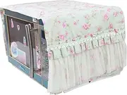 Flowers Microwave Oven Dustproof Cover Dust Cover Covered Cloth Green