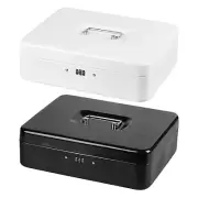Cash Box with Money Tray and Lock, Metal Money Box for Cash, Lockbox