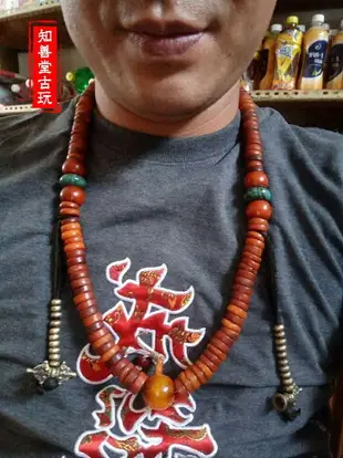 西藏老靈骨108顆念珠手串手鏈切片西藏牦牛骨佛珠桶珠項鏈藏式