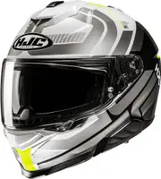 HJC i71 Viz Helmet, grey-white-yellow, Size L for Men Grey White Yellow