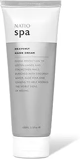 Natio Australia Spa Heavenly Hand Cream 90g - Coconut Scented Hand & Nail Cream for Dry Hands - Aloe Vera, Coconut Water, Sweet Almond - Made in Australia