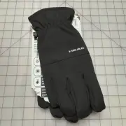 Head Adult Men Ski Gloves BLACK MEDIUM Cord Lock Closure Zippered Storage Pocket