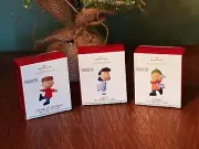 2020 Hallmark Miniature Ornaments "CHARLIE BROWN, LUCY & LINUS" PEANUTS GANG