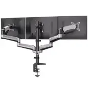HUANUO Triple Monitor Mount 17 to 32" Screens Gas Spring HNTS3 Black /Silver