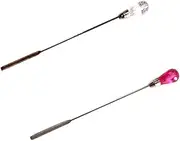 Ipetboom 2pcs Metal Nail Stirring Rod Dotting Pen Acrylic Gel Powder Mixing Stick Picker for Professional Manicure Tools