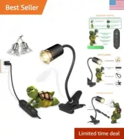 Premium Reptile Heat Lamp: Adjustable, Timed Heating with UVA/UVB Light - 50W