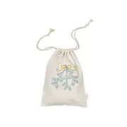Fabelab Mistletoe Embroidery 30cm Christmas Gift Storage String Bag Natural