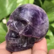 1pc Natural dreamy amethyst skull quartz crystal carved decoration healing 2''