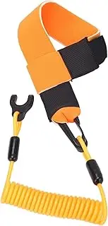 [DAUZ] Boat Motor Safety Lanyard, TPU Plastic Spring Cord Waterproof Boat Outboard Switch Lanyard for Replacement (Orange)