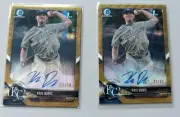 (2) 2018 Bowman Chrome Draft Kris Bubic Rc Gold Wave Refractor Auto /50 Lot
