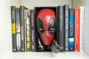 Deadpool Mask and Pistol Display - Handcrafted Fan Art Prop - Perfect for Gamers