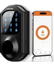Elemake Smart DoorLock with Fingerprint, Keyless Entry DoorLock Deadbolt(silver)