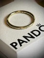 AUTHENTIC PANDORA 14K GOLD DROPLETS RING RETIRED-NEW 150178CZ US 7.5/UK 56
