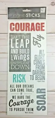 Me & My Big Ideas Mambisticks Stickers Craft Scrapbook COURAGE RISK SOAR NEW