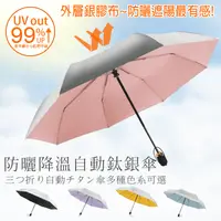 在飛比找生活市集優惠-抗UV防曬鈦銀膠遮陽八骨三折銀膠自動傘