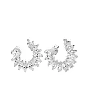 Gabi Rielle 14K Over Silver CZ Crystal Goddess Studs