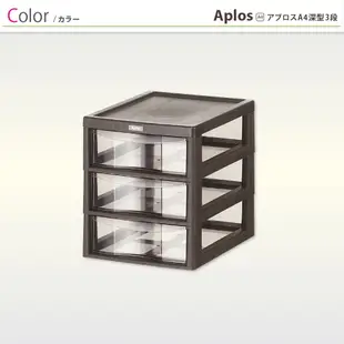 【日本JEJ】APLOS A4系列 深3抽桌上型文件小物收納櫃 /文件櫃/收納櫃/抽屜櫃/小物收納