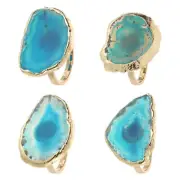 Set of 4 Metal Napkin Rings, Table Napkin Holders for Parties Banquet, Blue