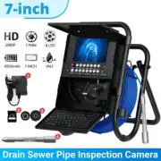 Sewer Camera 7" Monitor Pipe Inspection Camera with 8 LED Lights Waterproof IP68