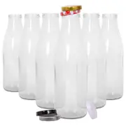 Argon Tableware Glass Water Bottles with Metal Lids - 960ml - Pack of 6