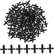 MOTHNUR 100pcs Pipe Joint Accessories Hose Plant Accessories Drip Irrigation Barb Drip Barb Drip Irrigation Tubing Shut Off Valve Drip Irrigation Parts Irrigation System Coupler Pp Black