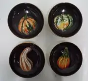 Williams Sonoma Fall Harvest Pumpkin Holiday 6 3/4" Appetizer Plates S/4 #A170
