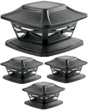 Flexfit Solar Outdoor Post Cap Lights - Includes Bases for 4x4 5x5 6x6 Wooden...