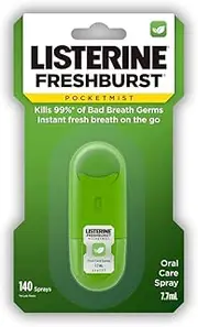 Listerine Pocketmist Oral Care Spray Freshburst 7.7ml, Kills 99 Percent of germs that cause bad breath, Mint breath mist leaves your mouth feeling refreshed and clean,Pocket-sized for fresh breath on-the-go