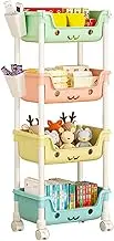 Kids Toy Box Bookshelf - Toddler Toy Organizer, Corner Storage | Multi-Tier Storage Organizer, and Book Storage for Children, Storage Bins Book Organizer for Kids Room, Playroom