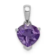 Sterling Silver Rhodium Amethyst Pendant
