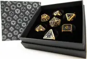 LPG Dice Set - Metal RPG Draco Dark Black/Gold