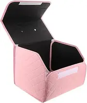 NOLITOY Car Storage Organizer Foldable Car Trunk Storage Box Multi Functional Trunk Organizer Artificial Leather Design Storage Box with Flower Pattern for Vehicle