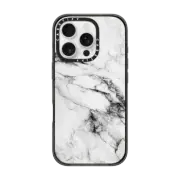 iPhone 16 Pro Impact Case MagSafe Compatible Black and White Marble