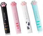 Kawaii Cat Paw Scissors Mini Portable Cute Stationery Scissors,4Pcs Kawaii Cat Paw Art Scissors,Mini Portable Cute Cat Paw Art Scissors Mini Scissors,Cartoon Cat Paw Stainless Steel Craft Scissors