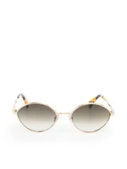 Gold Metal Gradient Oval Sunglasses