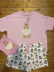 Size 2+ Peter Alexander Pretty Dog PJ Set Top and Shorts + PJ Bag RRP$119 NEW