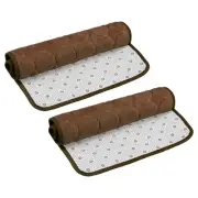 Memory Foam Bath Mat 2Pcs, 15.7" x 24" Coral Fleece Bathroom Rug - Dark Brown