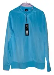 Head Golf 1/4 Zip Men Medium Sky Blue Eddie Pullover Long Sleeve Performance NWT