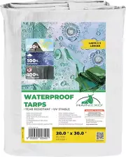 Clear Heavy Duty Poly Tarp 20X30 Ft | 10 Mil Thick, Waterproof & Uv-Resistant |