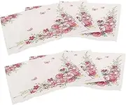 Toyvian Patterned Party Napkins 4 Pack of Floral Design Paper Napkins for Summer Events